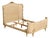 Antique French Louis XVI Style Painted & Upholstered Full Size Bed Frame For Sale