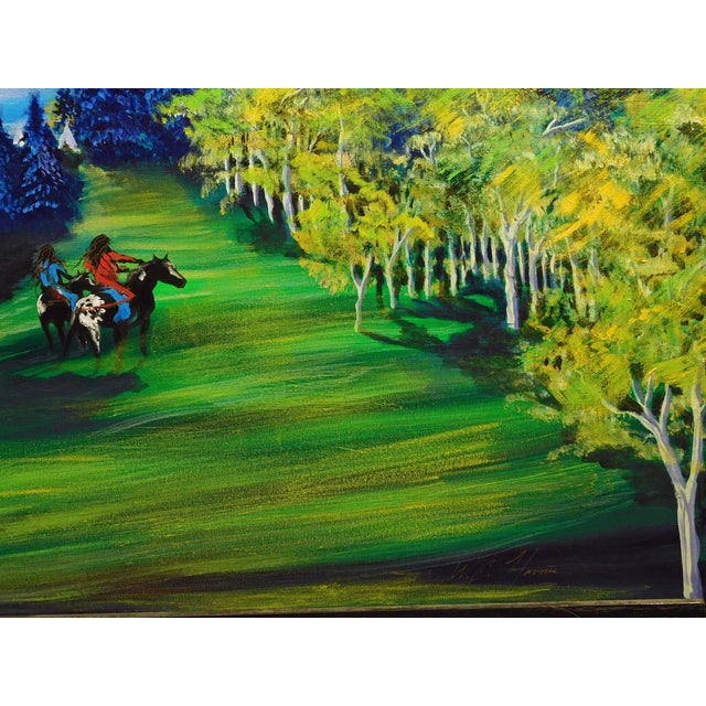 Textile William Craig Harris "Untitled" Original Oil Canvas Earl Biss Style Hand Signed For Sale - Image 7 of 11