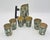 Mid 20th Century Mexican Abalone Mosaic Brass Barware Set, Pitcher & 6 Glasses For Sale In Los Angeles - Image 6 of 18