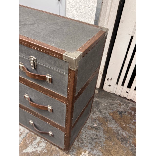 Traditional Restoration Hardware Eldon Steamer Trunk Dresser For Sale - Image 3 of 12