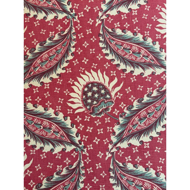 Traditional Jasper Fabric X Michael Smith Remy in Red 2 Yards Hemp For Sale - Image 3 of 6
