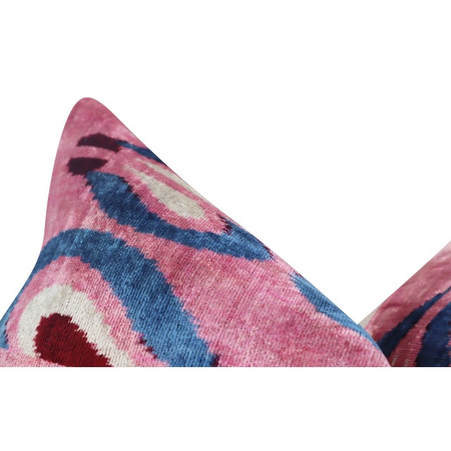 Handmade Pink Silk Velvet Throw Pillow & Down Insert For Sale - Image 12 of 12