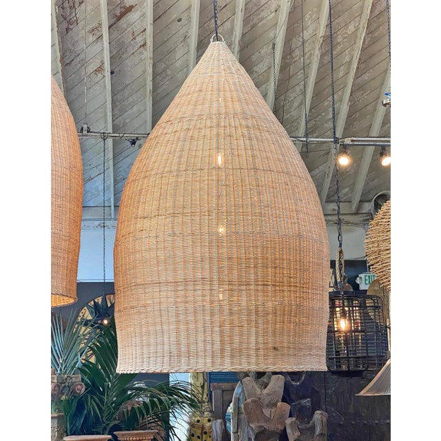 Giant Raw Rattan Pod Pendant Light For Sale - Image 4 of 11