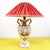 Vintage Perforated Ceramic Lamp with Fabric Lampshade For Sale - Image 13 of 13