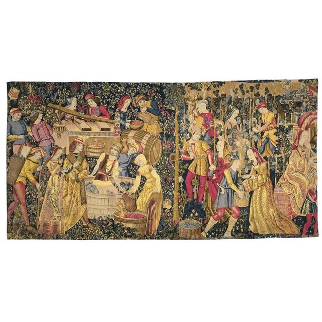 This tapestry was woven in the 15th Century on a high-warp (vertical) loom. It originated from Les Ateliers de France,...