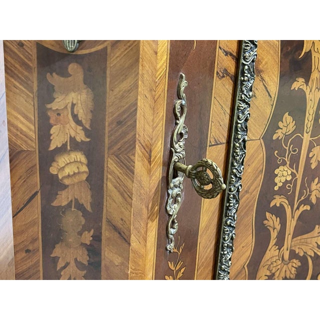 Marquetry Sideboard in Rosewood, Beech and Marble Top, 1970s For Sale - Image 10 of 16