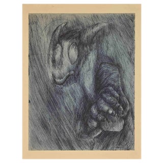 Maurice Walter Edmond de Lambert, Lucifer Mephistopheles, 1900s, China Ink on Paper For Sale