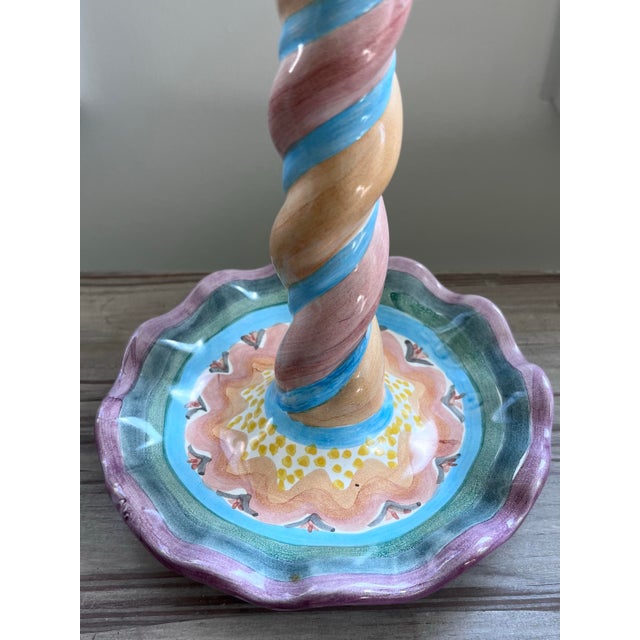Mackenzie Childs Ceramic Candle Holder For Sale In Houston - Image 6 of 8
