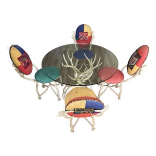 Vintage Rustic Antler Dining Set by Arthur Court For Sale