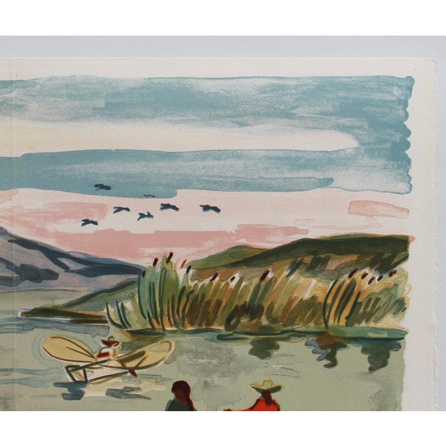 Yves Brayer, Mexican Fishermen in Lake Patzcuaro, Lithograph, 1963, Framed For Sale - Image 7 of 18