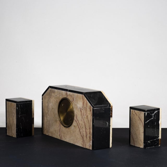 Triptych Clock in Marble For Sale - Image 3 of 10