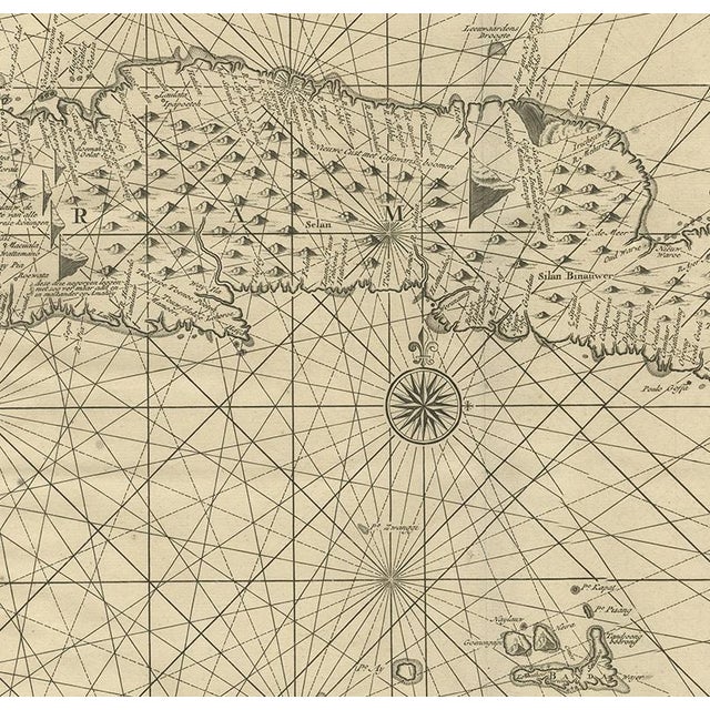 Antique Map of Ambon and Surroundings by Valentijn, 1726 For Sale - Image 3 of 5