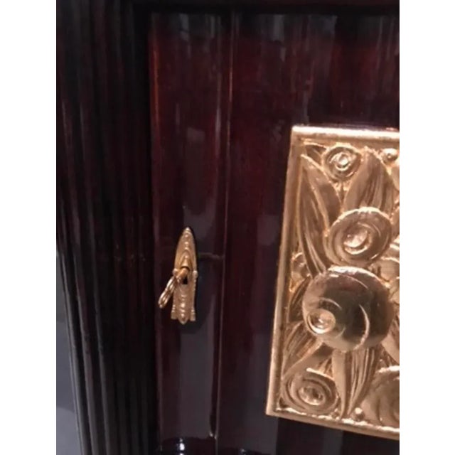 Early 20th Century Rare Art Deco Gilt Floral Desk After Ruhlman-Exotic Wood Finish, Gilt Carvings, Circa 1930s for a Co For Sale - Image 5 of 6