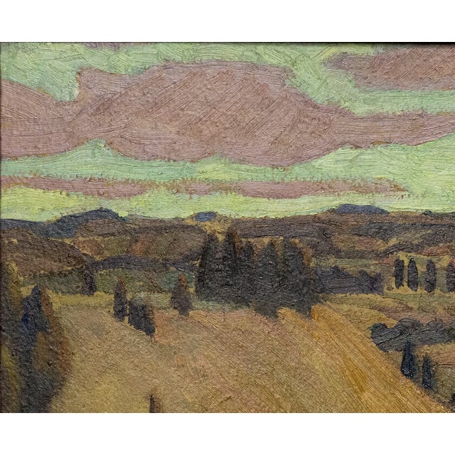 An expressive landscape painting by Thomas Albert Stone (1894–1978), a listed Canadian artist celebrated for his...