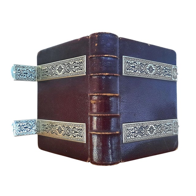 (1881) Silver Clasped Christian Roman Missal - Fine Binding Illustrated Antique Christian Bible Art For Sale - Image 4 of 18