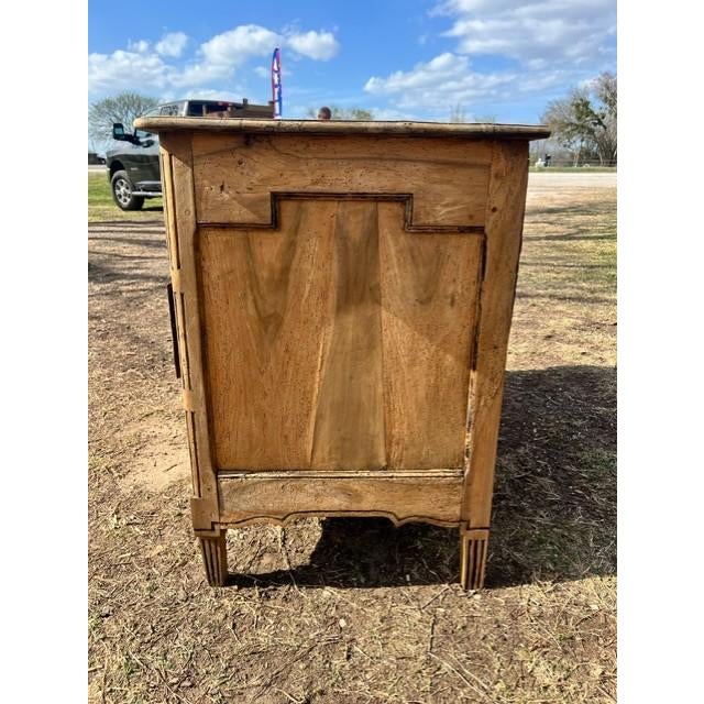 18th Century 18th Century Louis XVI Solid Walnut Bleached Marble Top Chest of Drawer / Commodes For Sale - Image 5 of 15