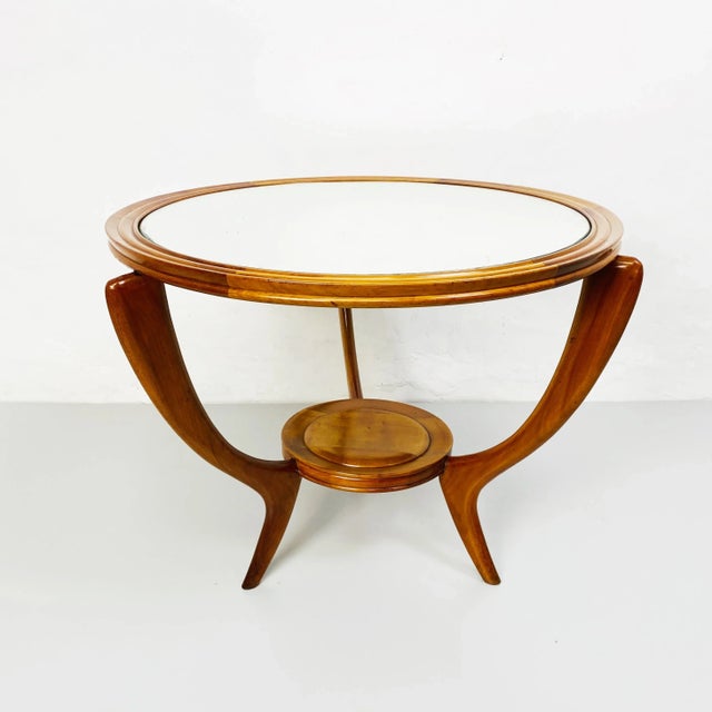 Mid-Century Italian Wooden Round Table, 1950s For Sale - Image 9 of 12