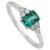 Silvorra Sterling Silver Natural Emerald Ring With Diamond Accents, Size 8 For Sale - Image 9 of 12