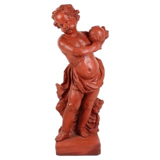 Late 19th Century Sculpture of Putto with Zephyr, France For Sale