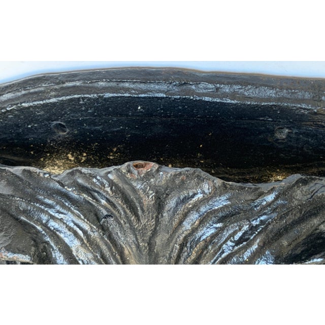 Metal Large 19th C. American Cast-Iron Lion Shield Medallion, Architectural Ornament For Sale - Image 7 of 18