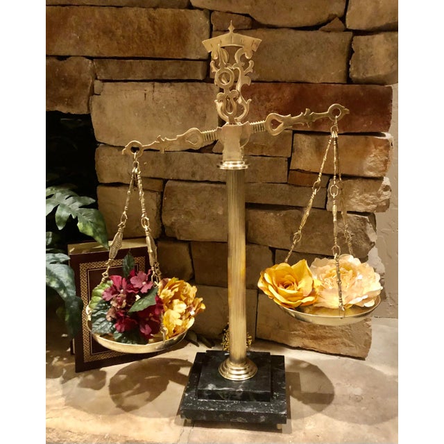 Vintage Justice Scale Brass and Marble Law Legal Scale Chairish