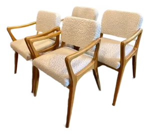 Set of 4 Vintage Italian Gio Ponti Manner Chairs