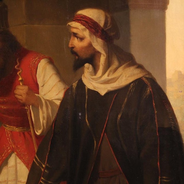 Carlo De Notaris, The Prophet Daniel Reveals the Deceit of the Priests of Baal to Cyrus, 1880, Oil on Canvas For Sale - Image 13 of 16
