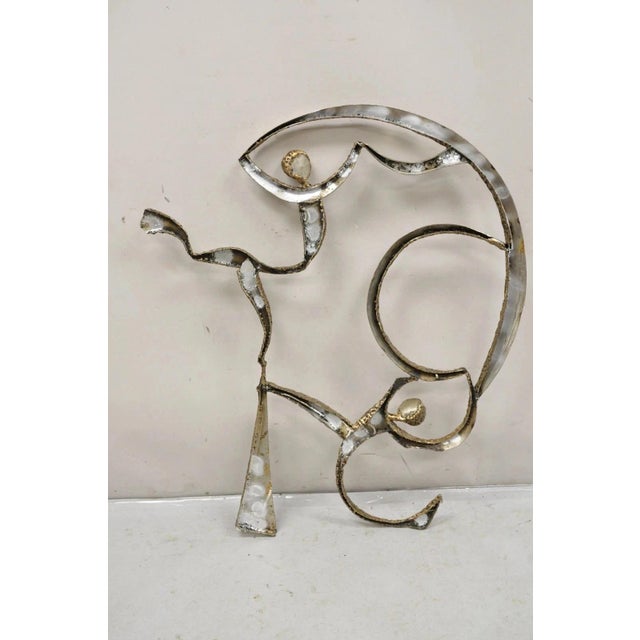 Colbert Collins 1980s Steel Metal Brutalist Ribbon Dancers Wall Art Sculpture For Sale - Image 10 of 12