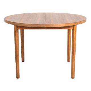 Extendable Round Walnut Dining Table, Sweden, 1960s For Sale