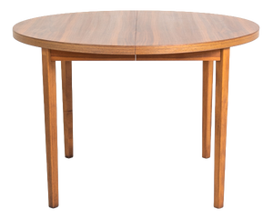 Extendable Round Walnut Dining Table, Sweden, 1960s