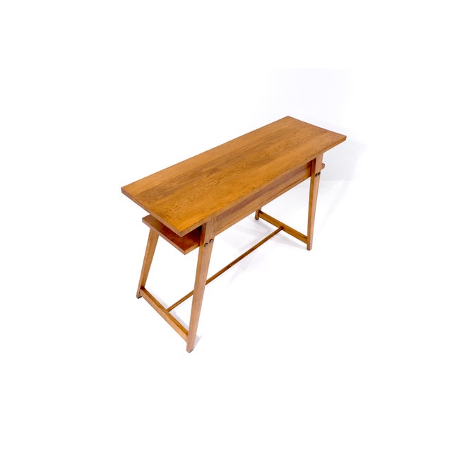 Vintage French Console Table in Oak, 1950s For Sale - Image 10 of 18