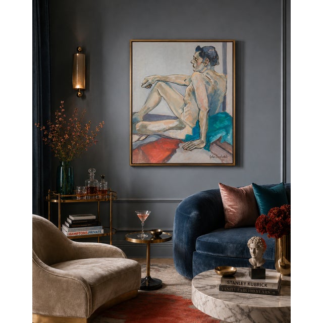Male Nude With Distant Gaze - John Lombardo, C. 1980s For Sale - Image 9 of 9