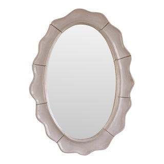 Oval Ceramic Scalloped Mirror For Sale