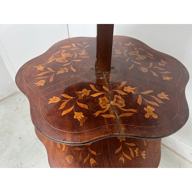 Antique Mute Serving Table with Three Marquetry Trays, 1800s For Sale - Image 11 of 13