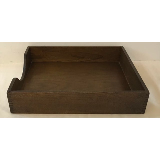 Mid-Century Modern Vintage Wooden “In” Box For Sale - Image 3 of 5