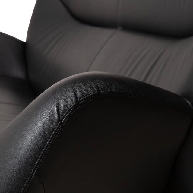 Animal Skin Echnaton 2-Seater Sofa in Black Leather from Leolux For Sale - Image 7 of 14