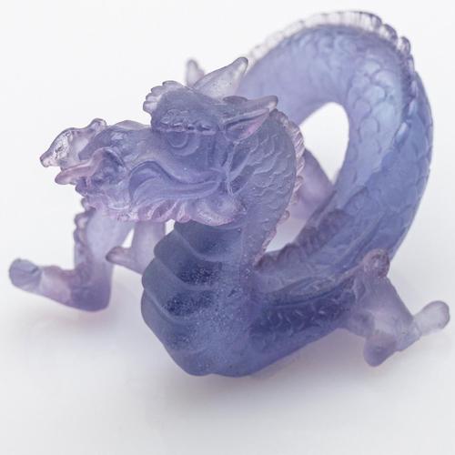 Brown, Green, Clear and Violet Art Glass Dragon Sculptures from Daum, France, 1970s For Sale - Image 9 of 18
