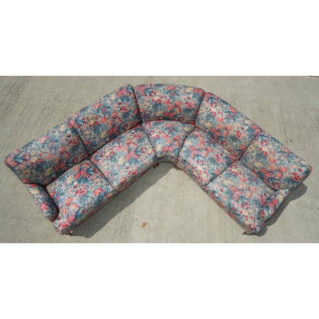 Large Vintage London Bridgewater 5 Seat Corner Sofa in Floral Fabric from Howard & Sons For Sale - Image 11 of 18