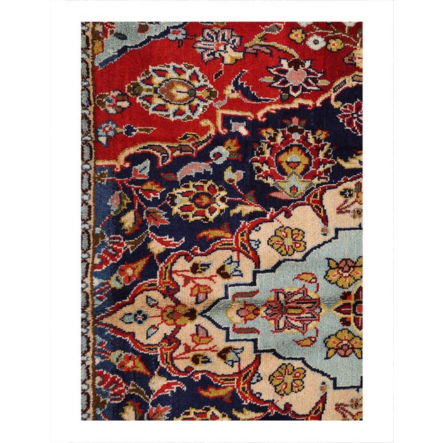 Beautiful and Finely Woven Persian Kashan Rug, Country Of Origin: Persia, this inscribed Semi antique Persian carpet...