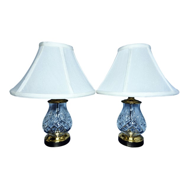 1990s Set of Two Waterford Crystal Fiona Table Lamps For Sale