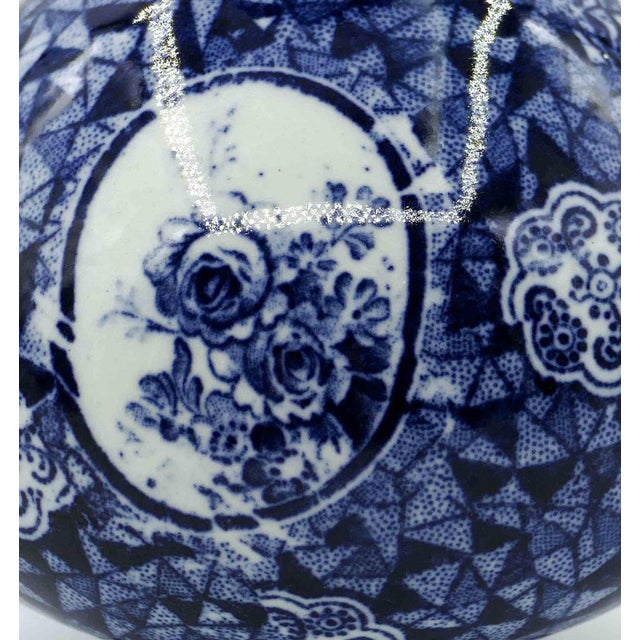 Blue Ceramic Vase by Franz Anton Mehlem, 1800s For Sale - Image 4 of 8