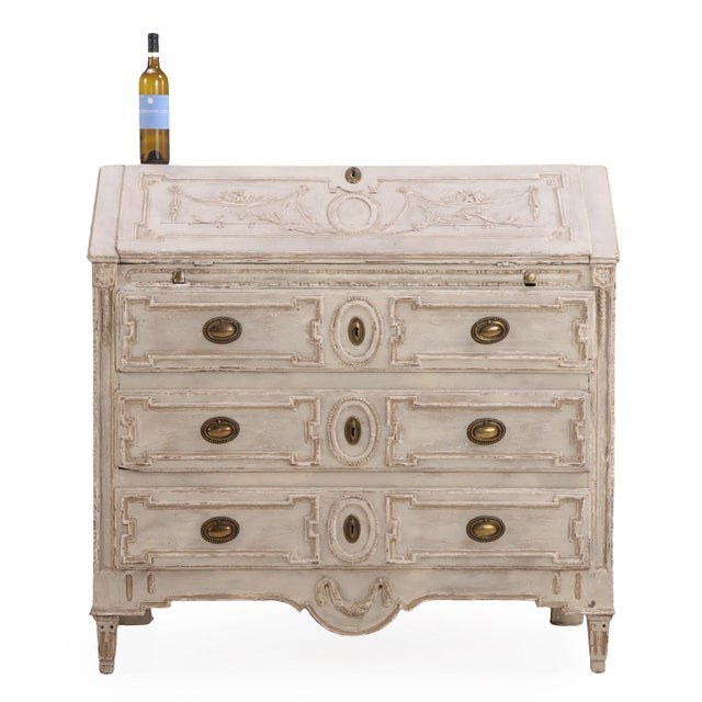 18th Century A French Louis XV Style Painted Slant Front Desk, 18th C. For Sale - Image 5 of 8