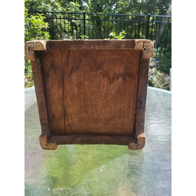 Brown Antique Arts & Crafts Carved & Pyrographic Iris Umbrella Stand, C. 1910 For Sale - Image 8 of 9