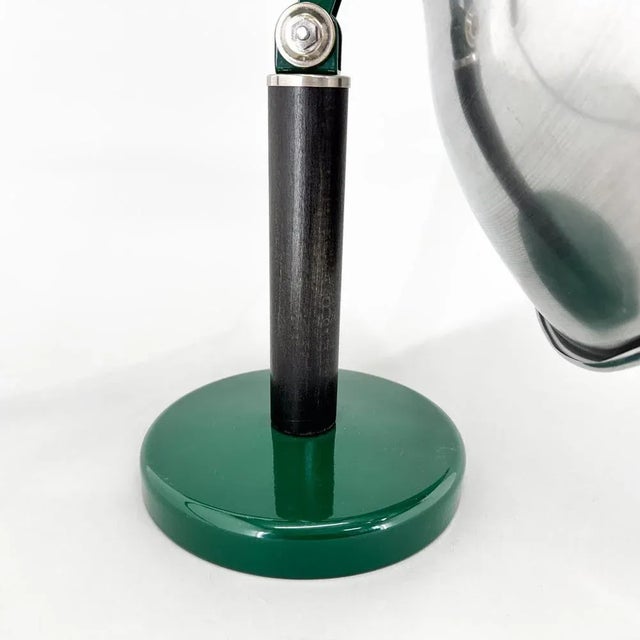 Gold Vintage Industrial Metal and Beech Wood Table Lamp, 1970s For Sale - Image 8 of 11