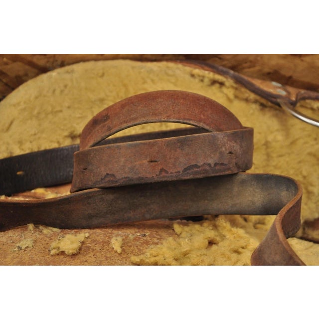Vintage Circle Y Brand Brown Leather & Suede 14 Inch Barrel Horse Western Saddle For Sale - Image 18 of 18