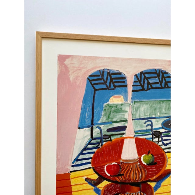 David Hockney David Hockney Vintage 1994 Lithograph Print Framed Large Pop Art Poster " Christopher & Don's Dining Room I " 1984 For Sale - Image 4 of 16