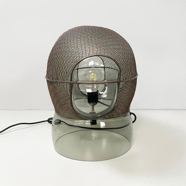 1970s Italian Modern Glass & Steel Patroclo Table Lamp attributed to Gae Aulenti for Artemide, 1970 For Sale - Image 5 of 16