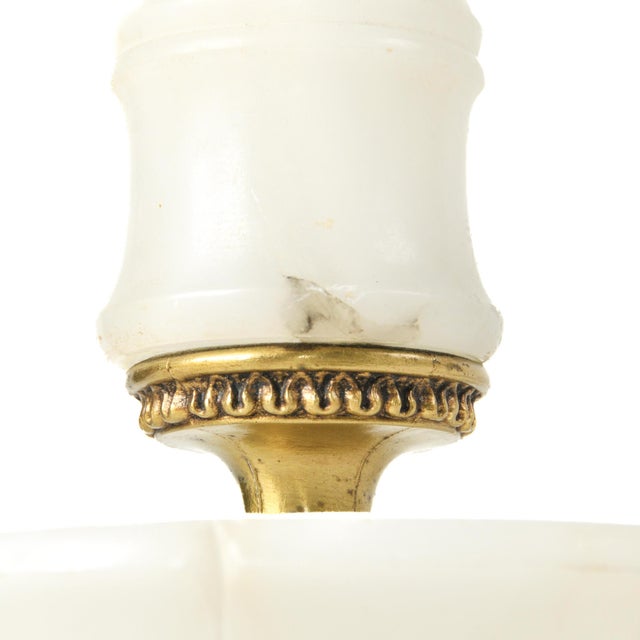 Vintage Brass and Alabaster Table Lamp Mid Century Hollywood Regency Style For Sale - Image 14 of 18