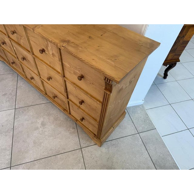 Rustic Apothecary Shop Chest in Softwood For Sale - Image 11 of 16