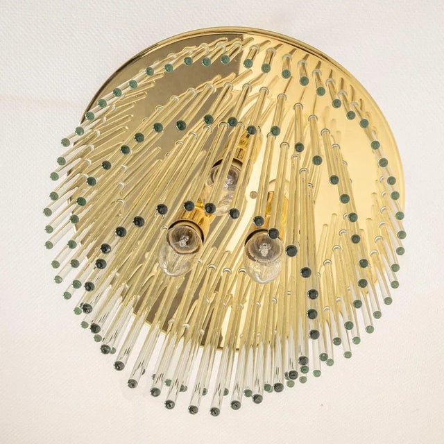 Petite Crystal Glass Rod Pendant Light, Germany, 1970s For Sale - Image 6 of 12